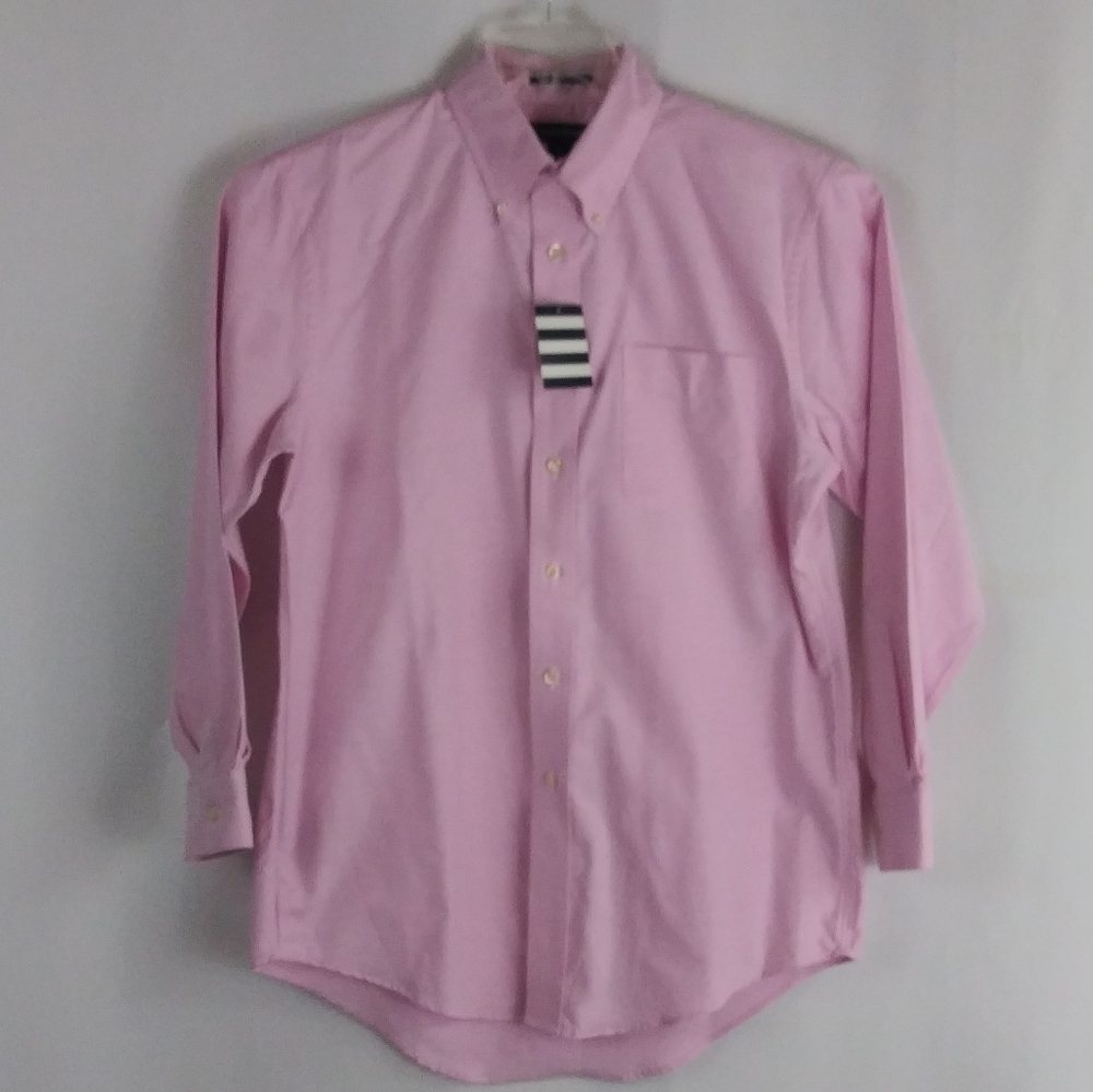 Land's End pink button shirt men's size 15.5 LARGE